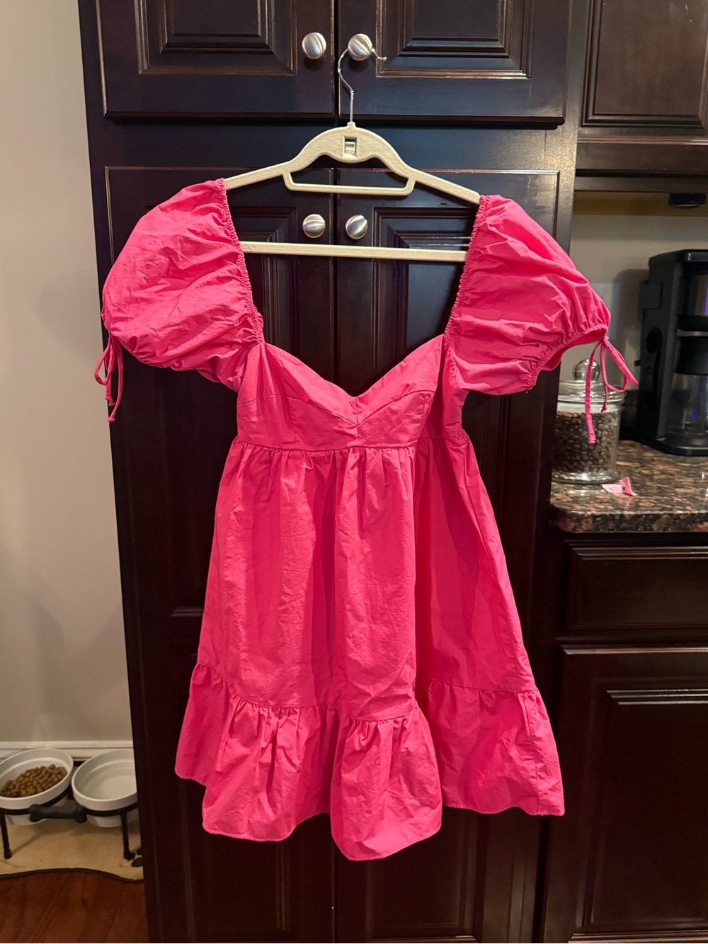 Olivaceous Bubblegum Pink Puff-Sleeve Sundress